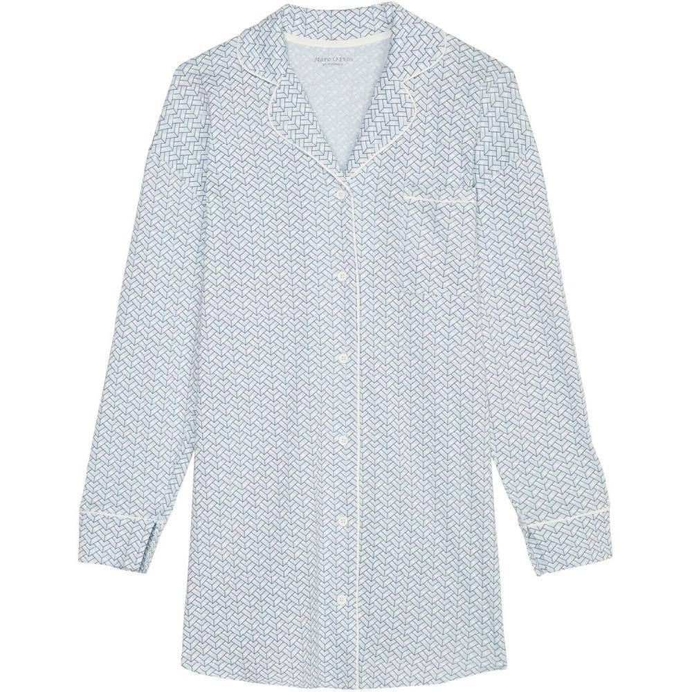 Marc O'Polo Nachthemd »Mix & Match Cotton« Mit Bowlingkragen Brusttasche Und Modernem Allover-Print Online Kaufen