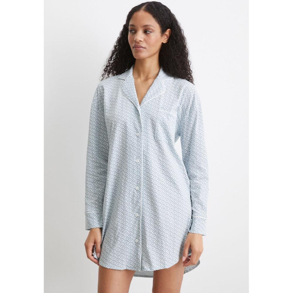 Marc O'Polo Nachthemd »Mix & Match Cotton« Mit Bowlingkragen Brusttasche und modernem Allover-Print online kaufen