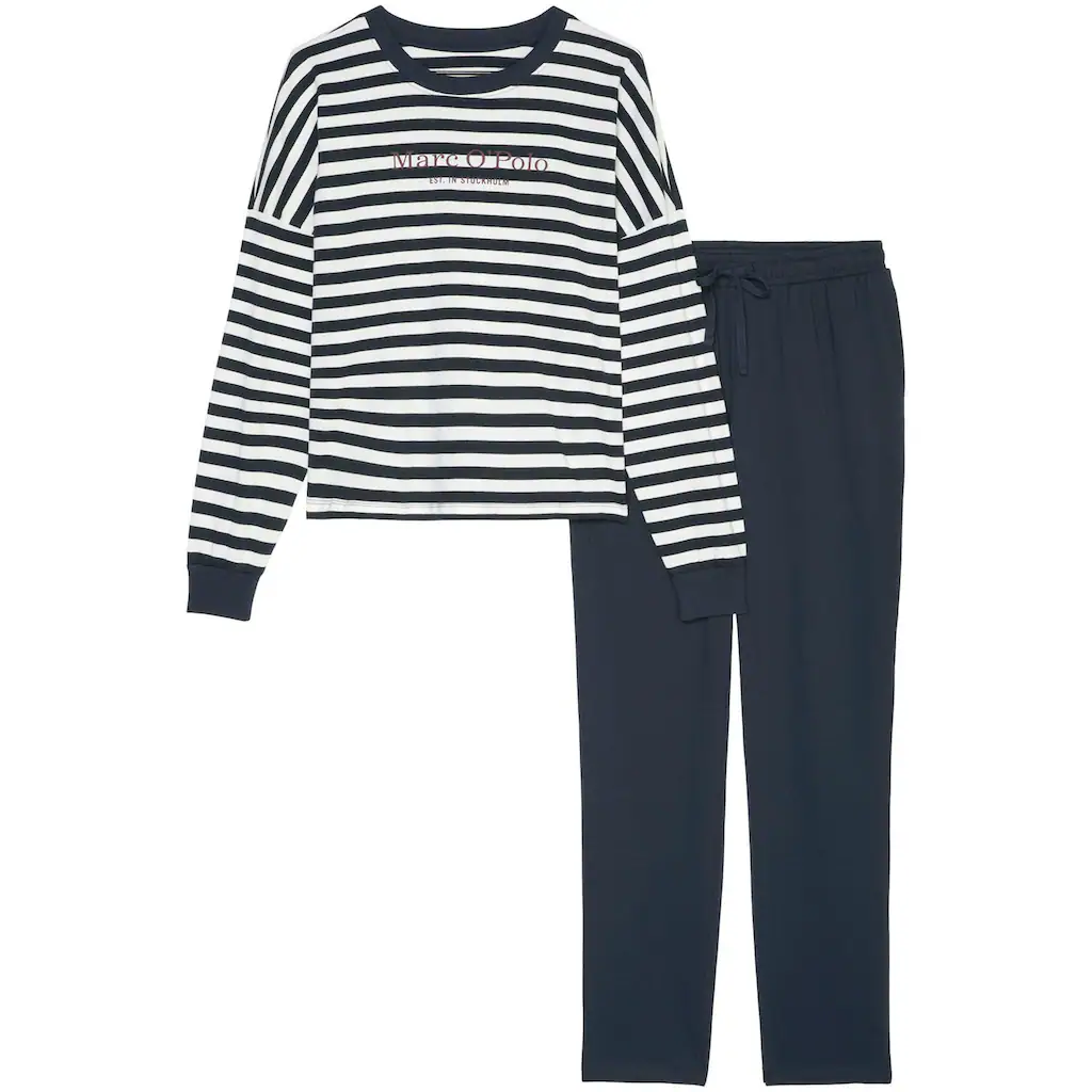 Marc O'Polo Pyjama (Set 2 Tlg.) Mit Logoschriftzug Auf Der Brust