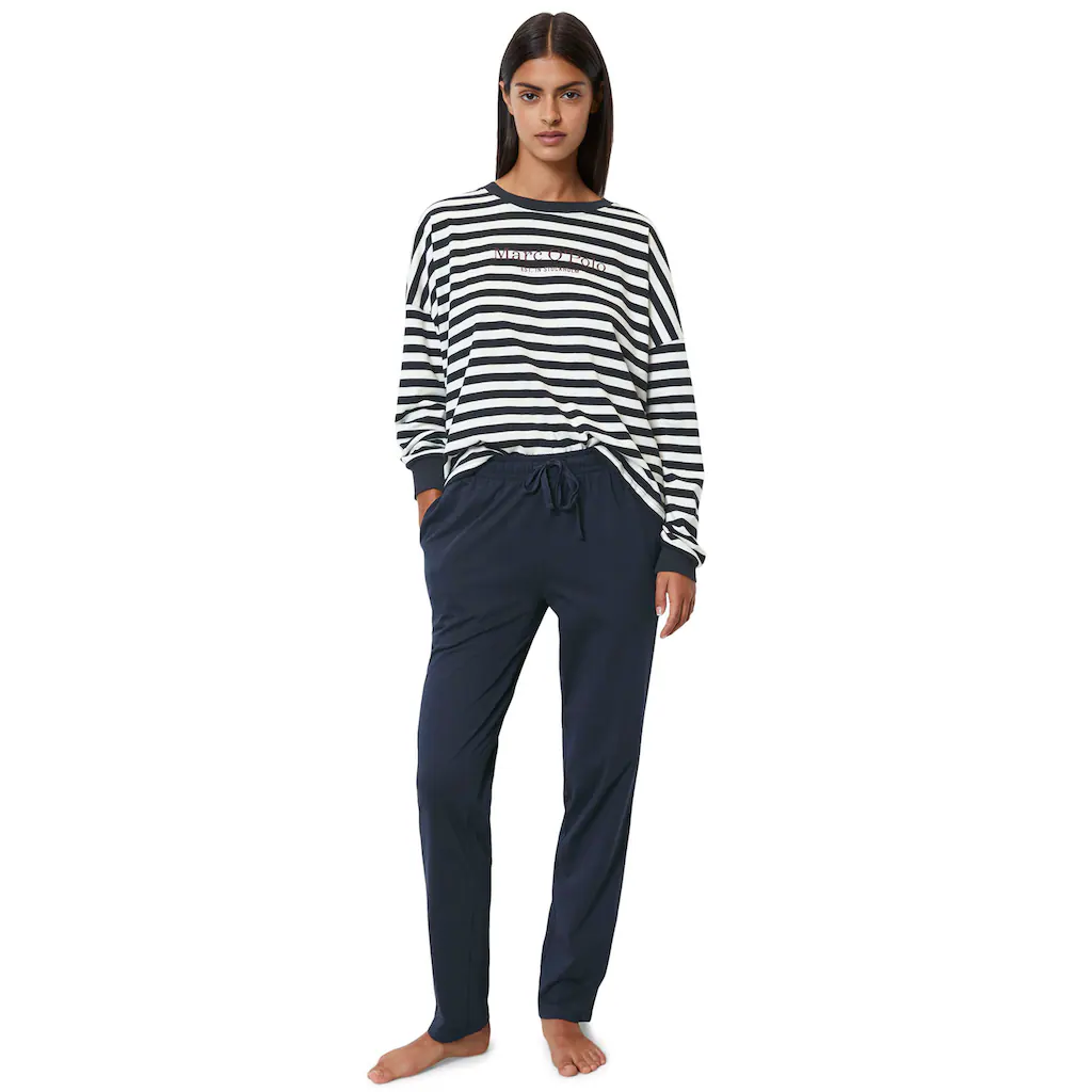 Marc O'Polo Pyjama (Set 2 tlg.) mit Logoschriftzug auf der Brust