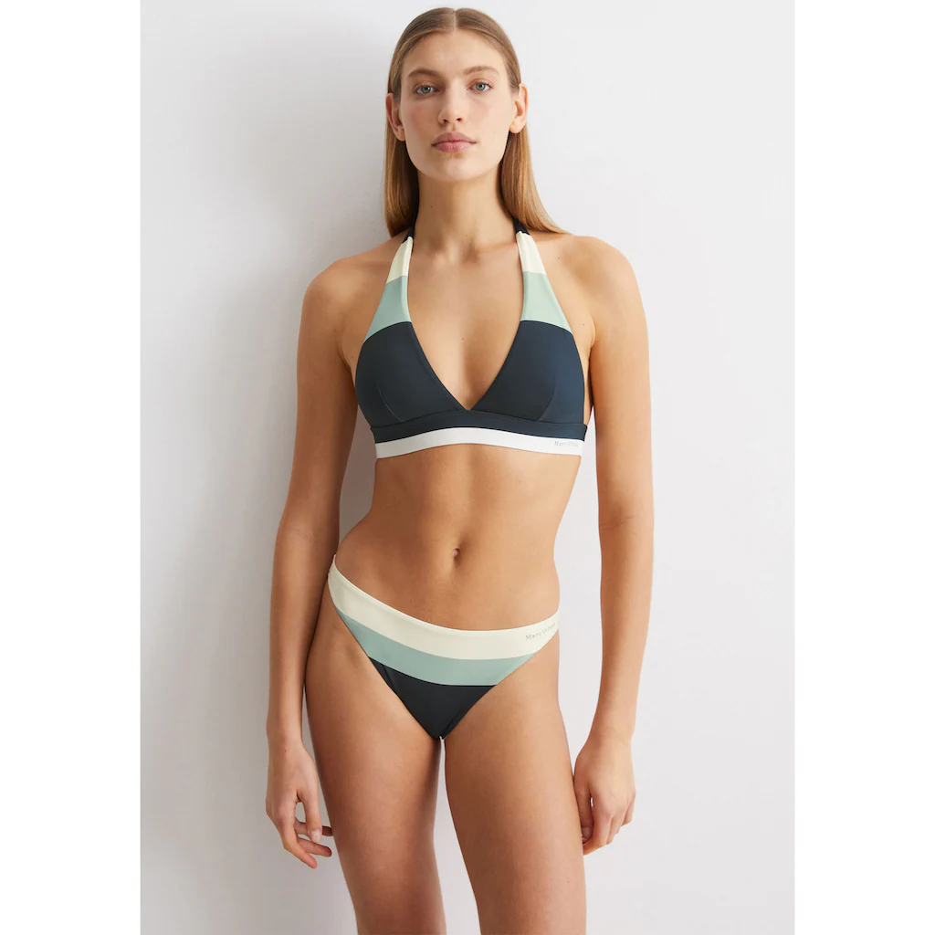 Marc O'Polo Triangel-Bikini-Top »Summer Stripes« mit modernem Farbblockdesign
