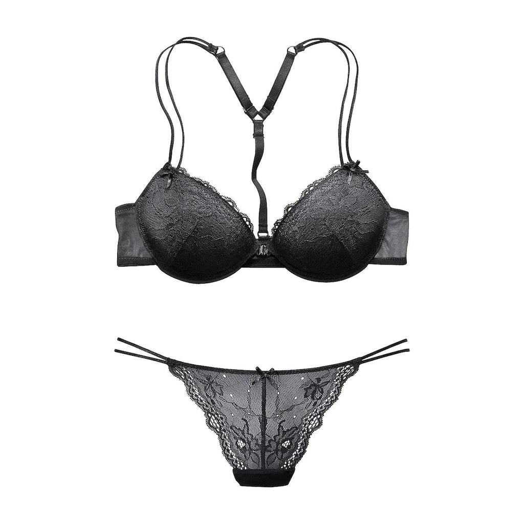 Melrose Set: Push-up-BH (2 Tlg. Mit String) Mit Racerback-Trägern Und Vorderverschluss Sexy Dessous Kaufen