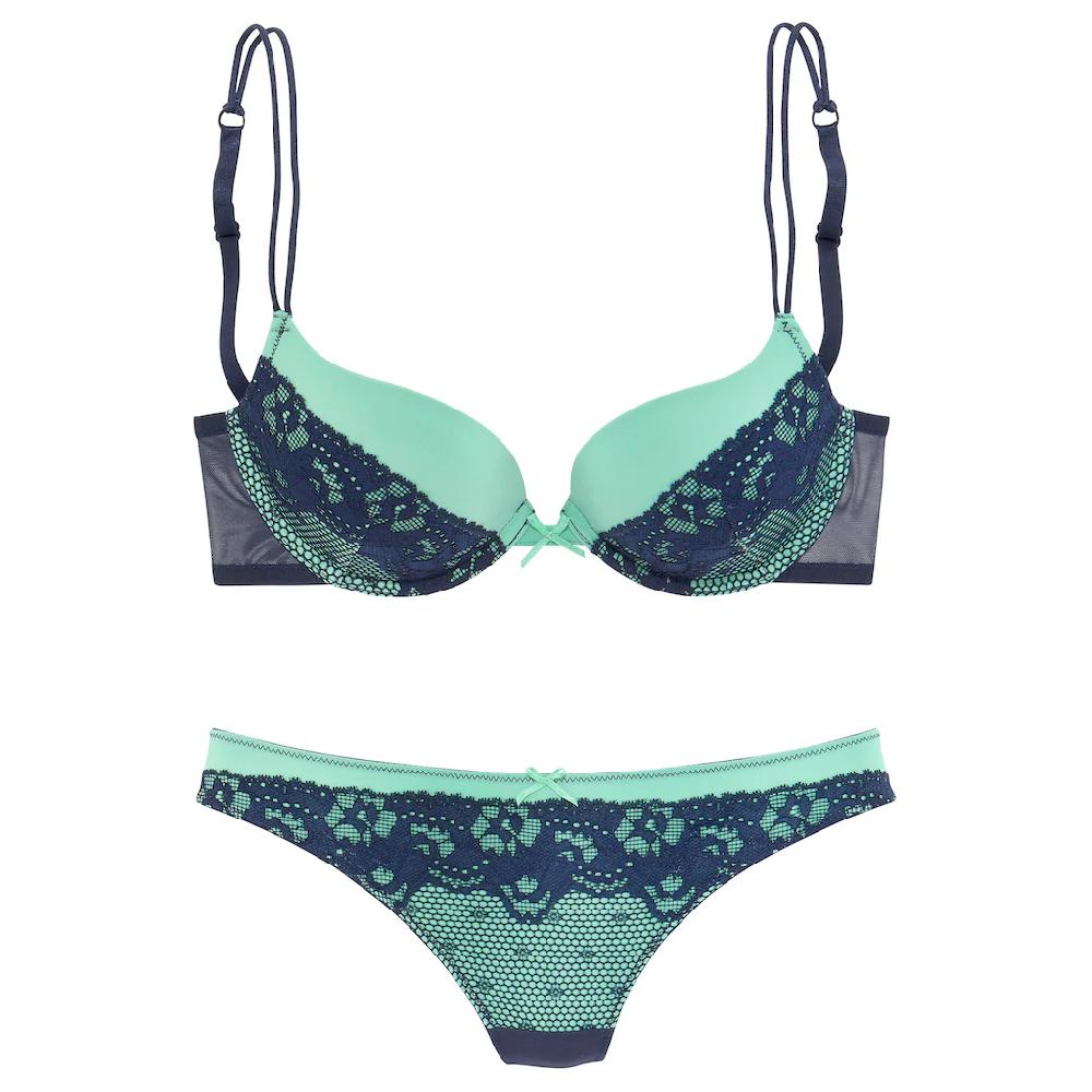 Melrose Set: Push-up-BH (Set 2 Tlg. Mit String) Dessous ▷ Für