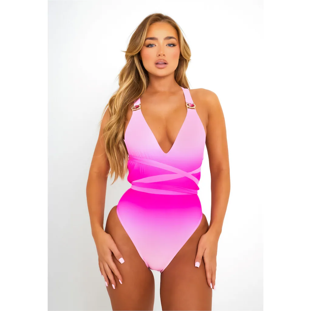 Moda Minx Badeanzug »Club Tropicana« Mit Stilvollem Steinbesatz