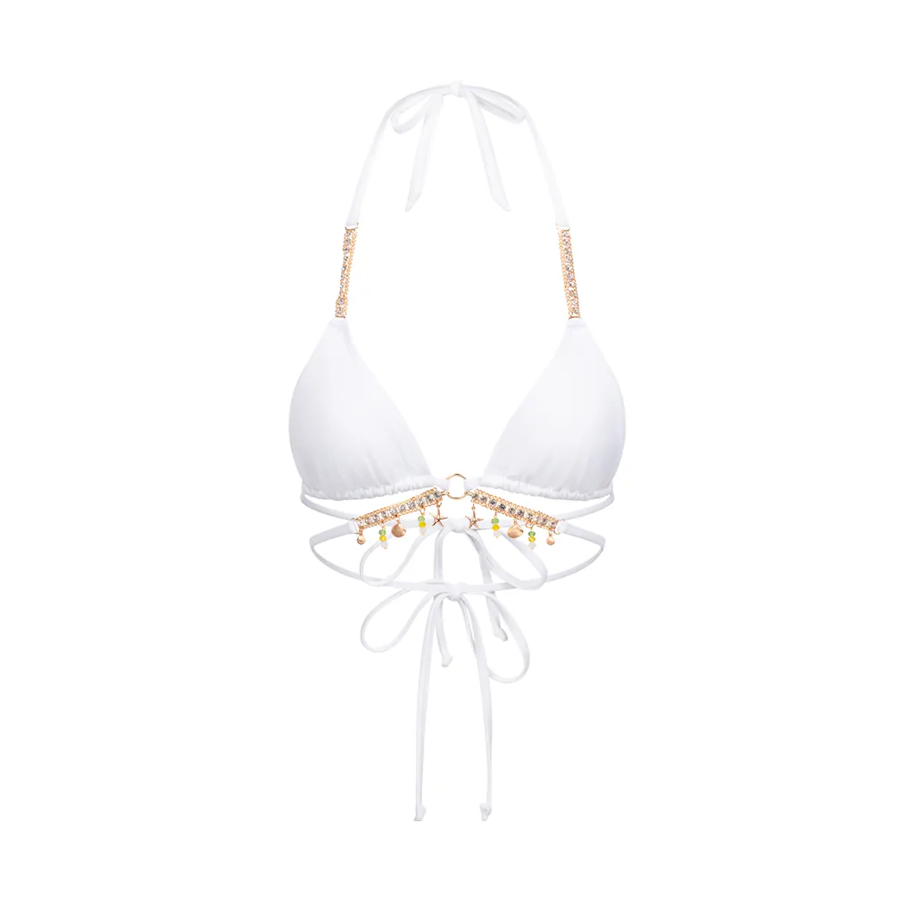 Moda Minx Triangel-Bikini-Top »Seychelles« Mit Glitzersteinen Und Kleinen Anhängern