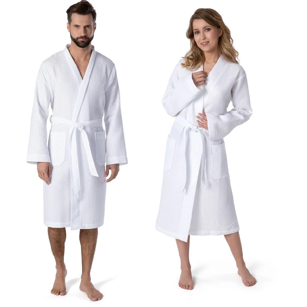Möve Kimono »Homewear ideal für Sauna & Spa Hotelbademantel Morgenmantel« (1 St.) Piquée-Oberfläche