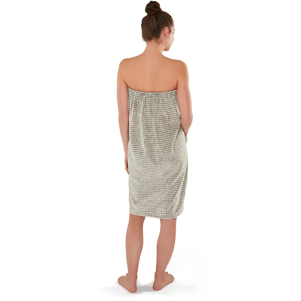 Möve Sarong »Eden Ideal Für Sauna & Spa Hotelbademantel« (1 St.) Im Karo-Design