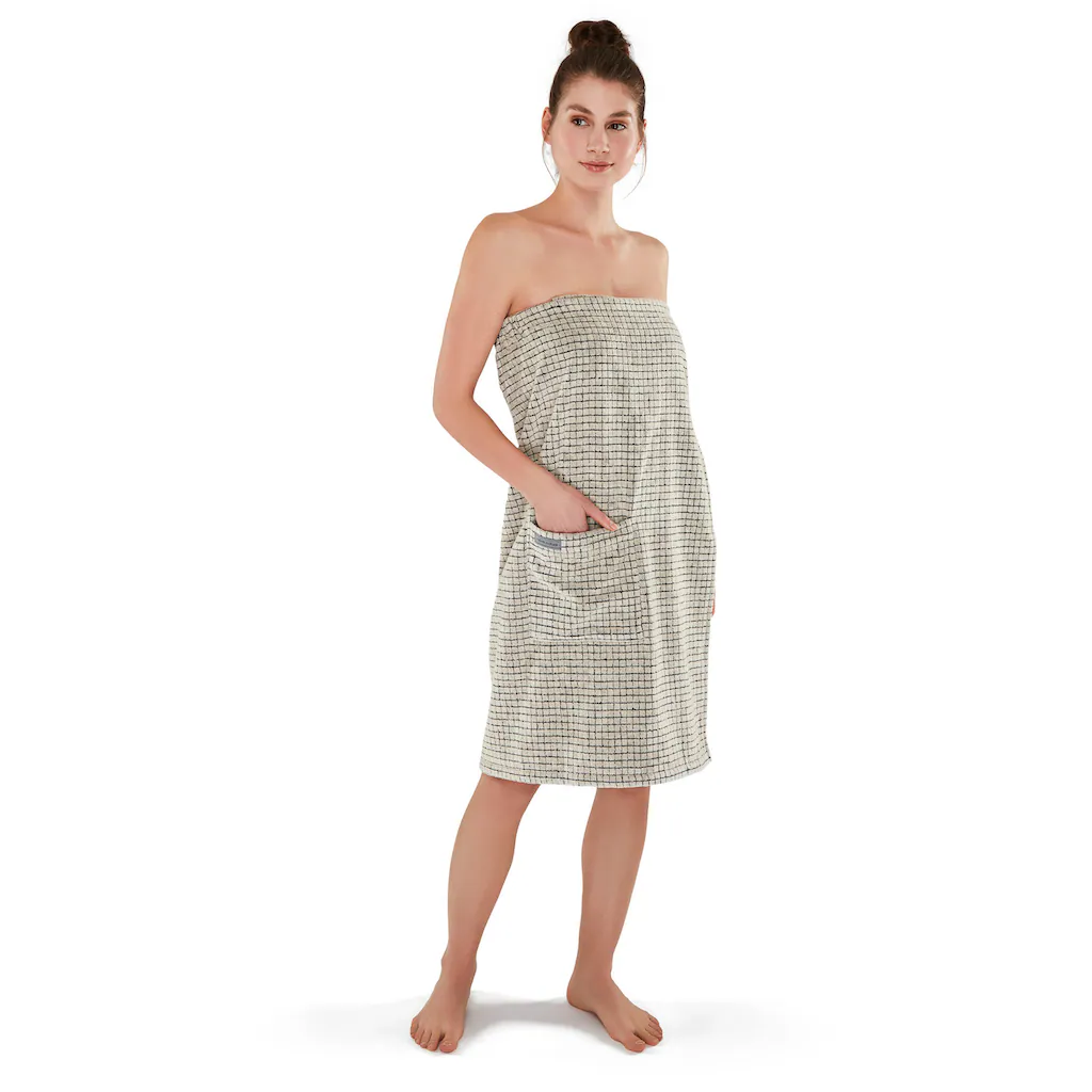 Möve Sarong »Eden ideal für Sauna & Spa Hotelbademantel« (1 St.) im Karo-Design