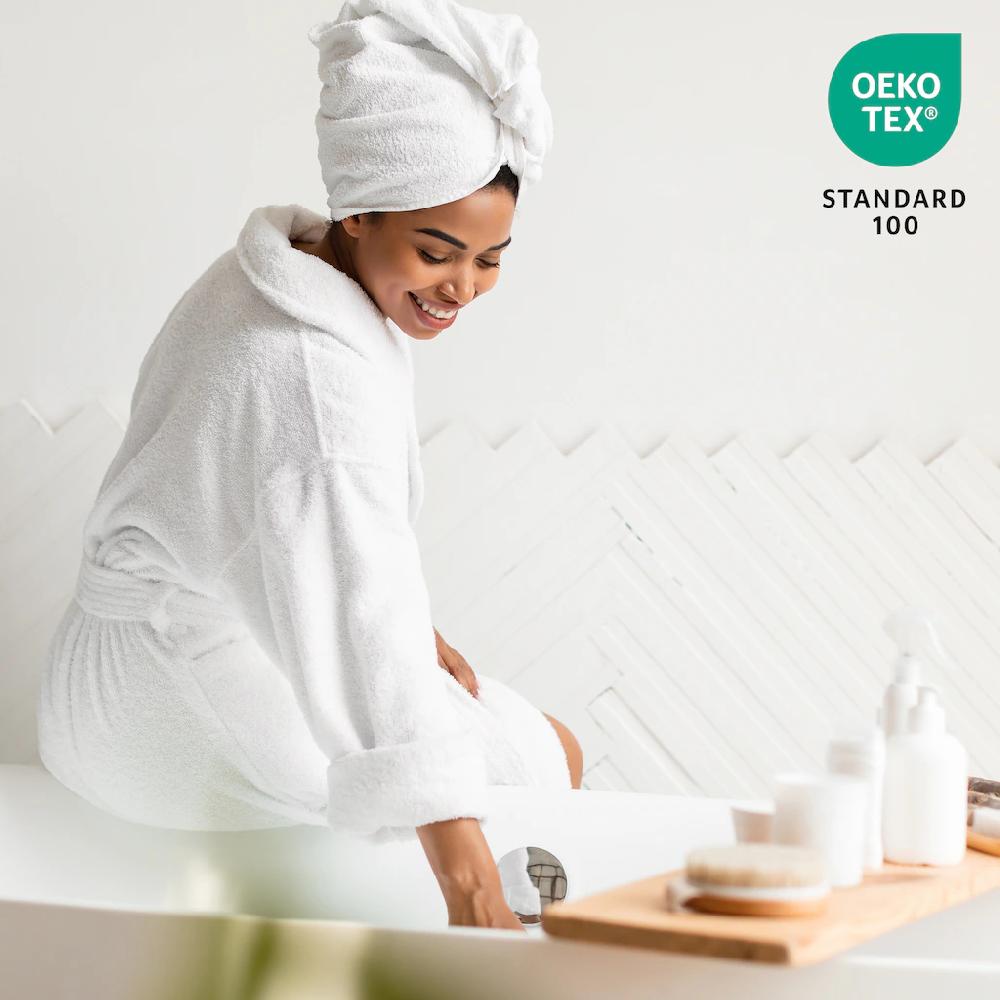 Möve Unisex-Bademantel »Eden Ideal Für Sauna & Spa Hotelbademantel Morgenmantel« (1 St.) Im Karo-Design