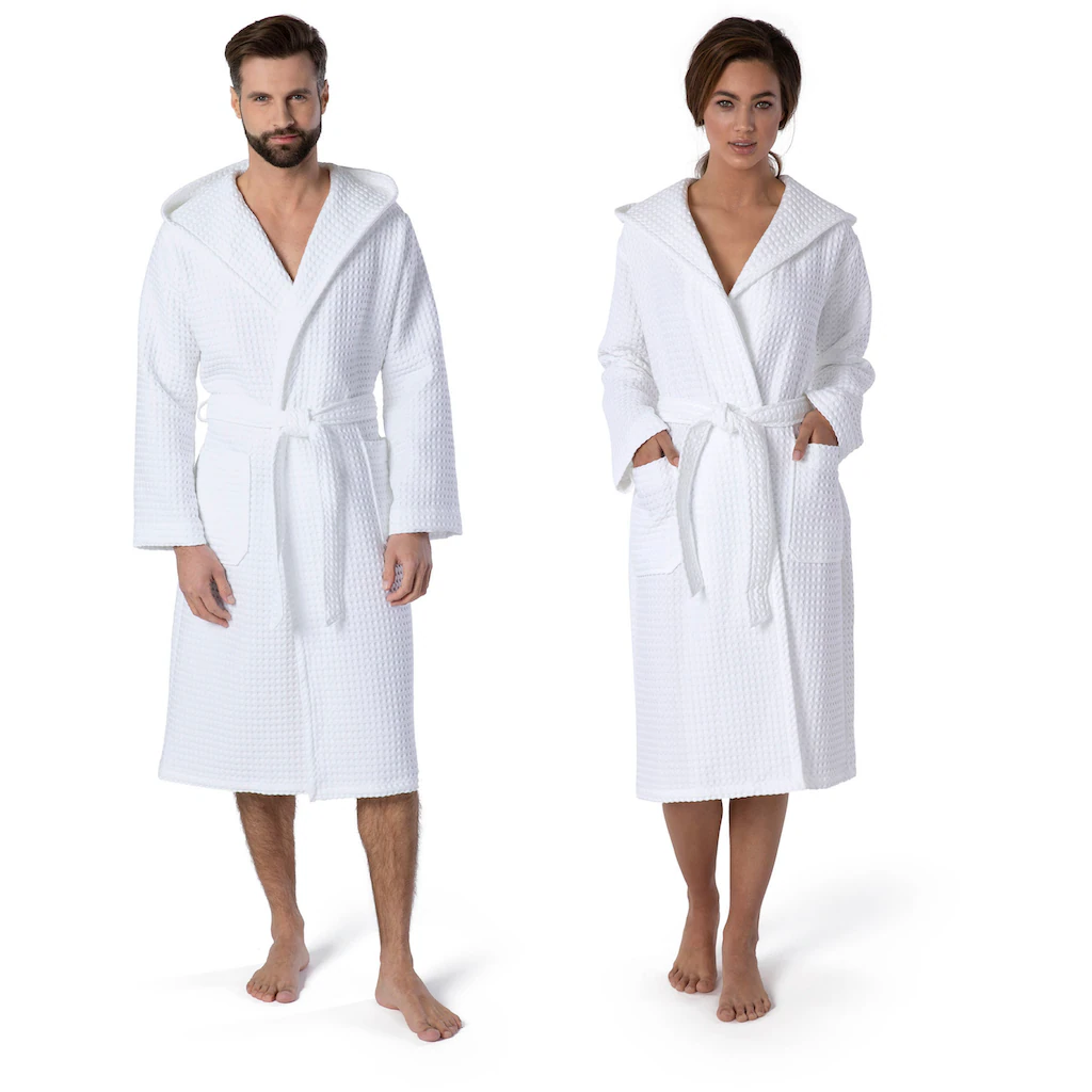 Möve Unisex-Bademantel »Piquée ideal für Sauna & Spa Hotelbademantel Morgenmantel« (1 St.) mit Kapuze