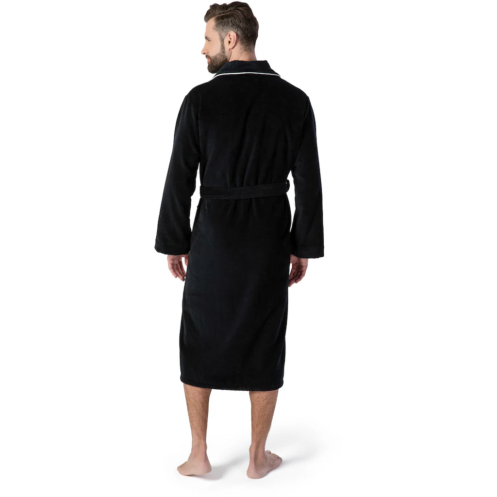 Möve Unisex-Bademantel »Schalkragen Velours Ideal Für Sauna & Spa Hotelbademantel« (1 St.) Edel Gestalteter Saum