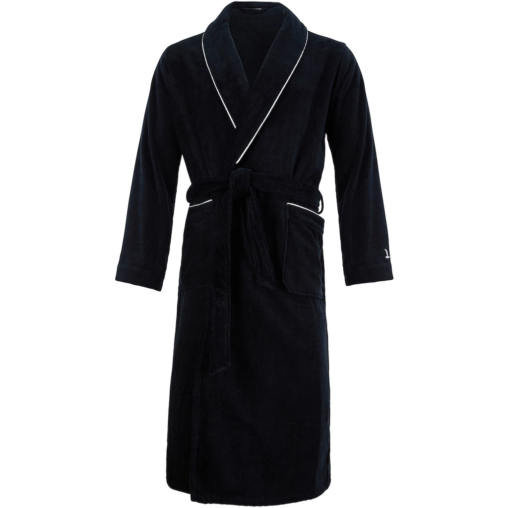 Möve Unisex-Bademantel »Schalkragen Velours Ideal Für Sauna & Spa Hotelbademantel« (1 St.) Edel Gestalteter Saum