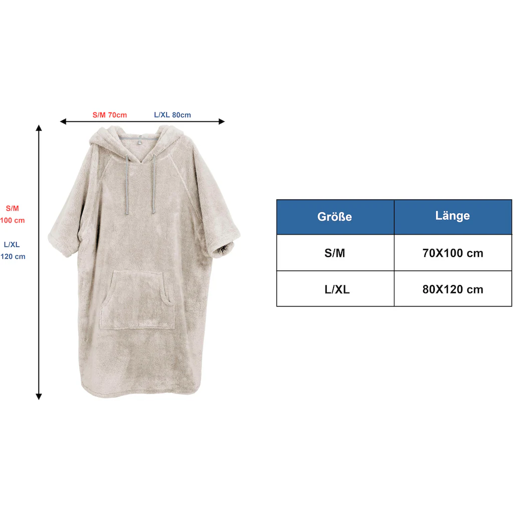 My Home Badeponcho »Lillou Ideal Für Sauna Spa & Im Urlaub« (1 St.) Weich Und Kuschelig Fleece Unisex Für Damen Und Herren Surfponcho