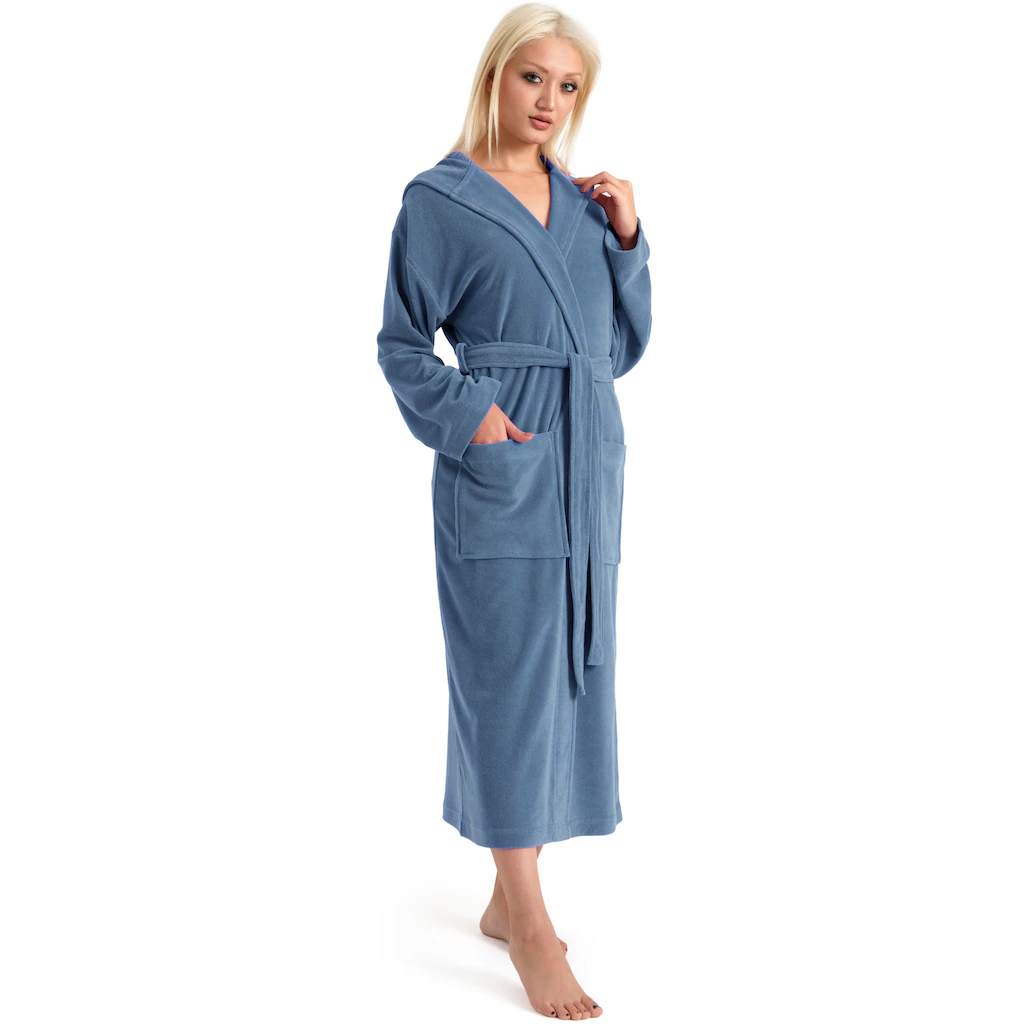 my home Damenbademantel »Jule« (1 St.) einfarbiger Leichtfrottier-Bademantel hoher Baumwollanteil XS-4XL
