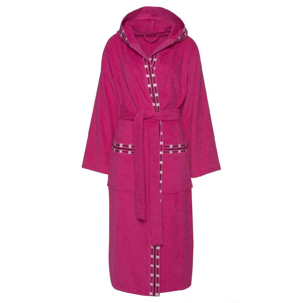 My Home Unisex-Bademantel »Jonnie Ideal Für Sauna & Spa Hotelbademantel Morgenmantel« (1 St.) Für Damen & Herren Mit Gemusterter Bordüre Lang S-3XL