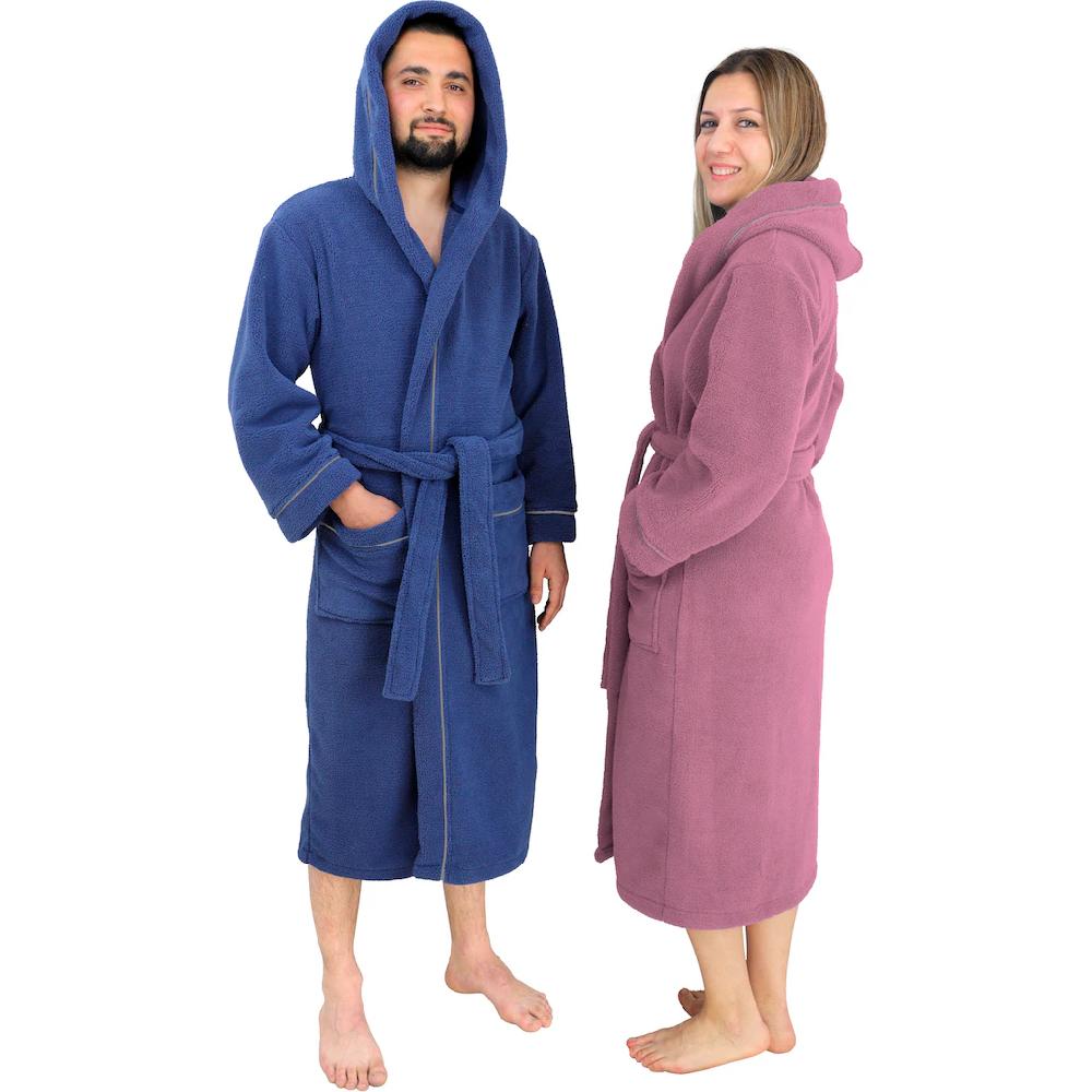 my home Unisex-Bademantel »Lillou ideal für Sauna & Spa Hotelbademantel Morgenmantel« (1 St.) kuschelig weicher Fleece für Damen und Herren XS-3XL
