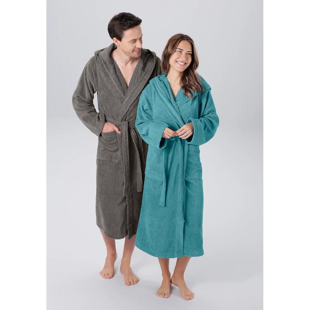 my home Unisex-Bademantel »Regona ideal für Sauna & Spa Hotelbademantel Morgenmantel« (1 St.) für Damen & Herren mit Taschen flauschig und weich