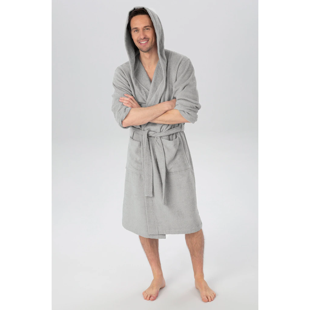 my home Unisex-Bademantel »Sanremo ideal für Sauna & Spa Hotelbademantel Morgenmantel« (1 St.) mit Taschen Damen & Herren Bademäntel S-3XL