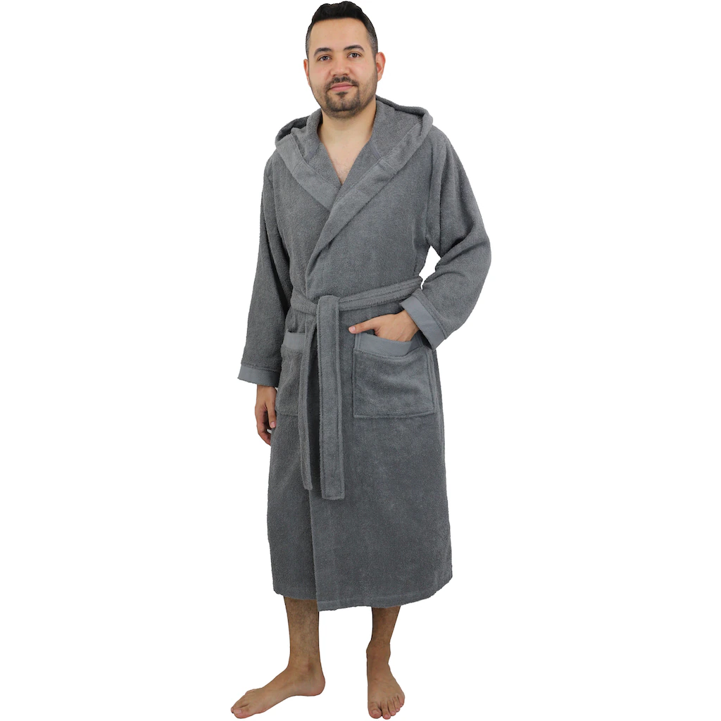 my home Unisex-Bademantel »Tailles ideal für Sauna & Spa Hotelbademantel Morgenmantel« (1 St.) langer Bademantel für Damen und Herren 100% Baumwolle XS-3XL