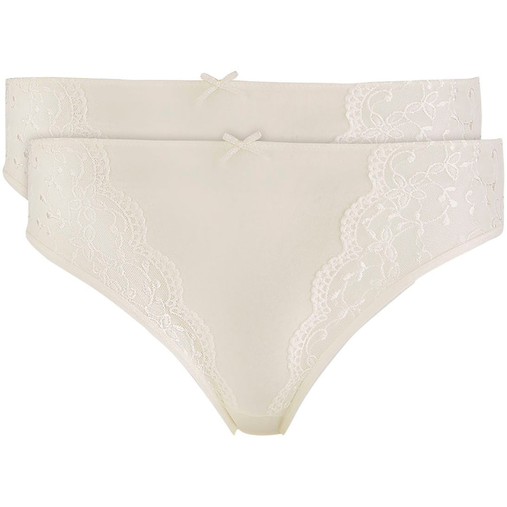 Nina Von C. Jazz-Pants Slips »"Silver Edition"« (2er Pack) mit floralen Spitzeneinsätzen und Satin-Zierschleife online kaufen