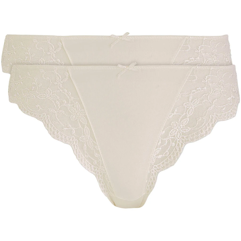 Nina Von C. String »"Silver Edition"« (2er Pack) mit floralen Spitzeneinsätzen ▷ für