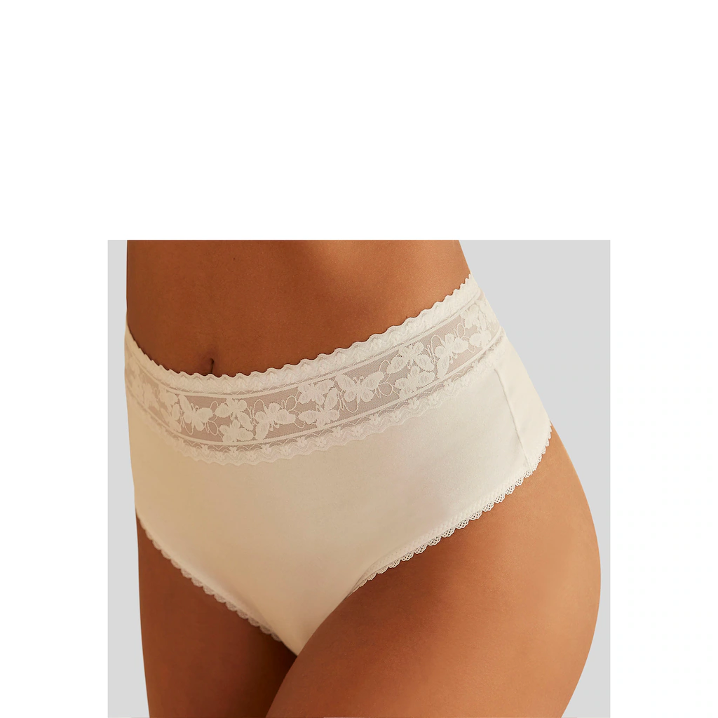 Nuance High-Waist-String mit Bund aus feiner Spitze