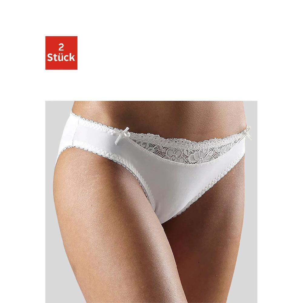 Nuance Slip (2 Stück) mit kleinem Spitzeneinsatz am Bund