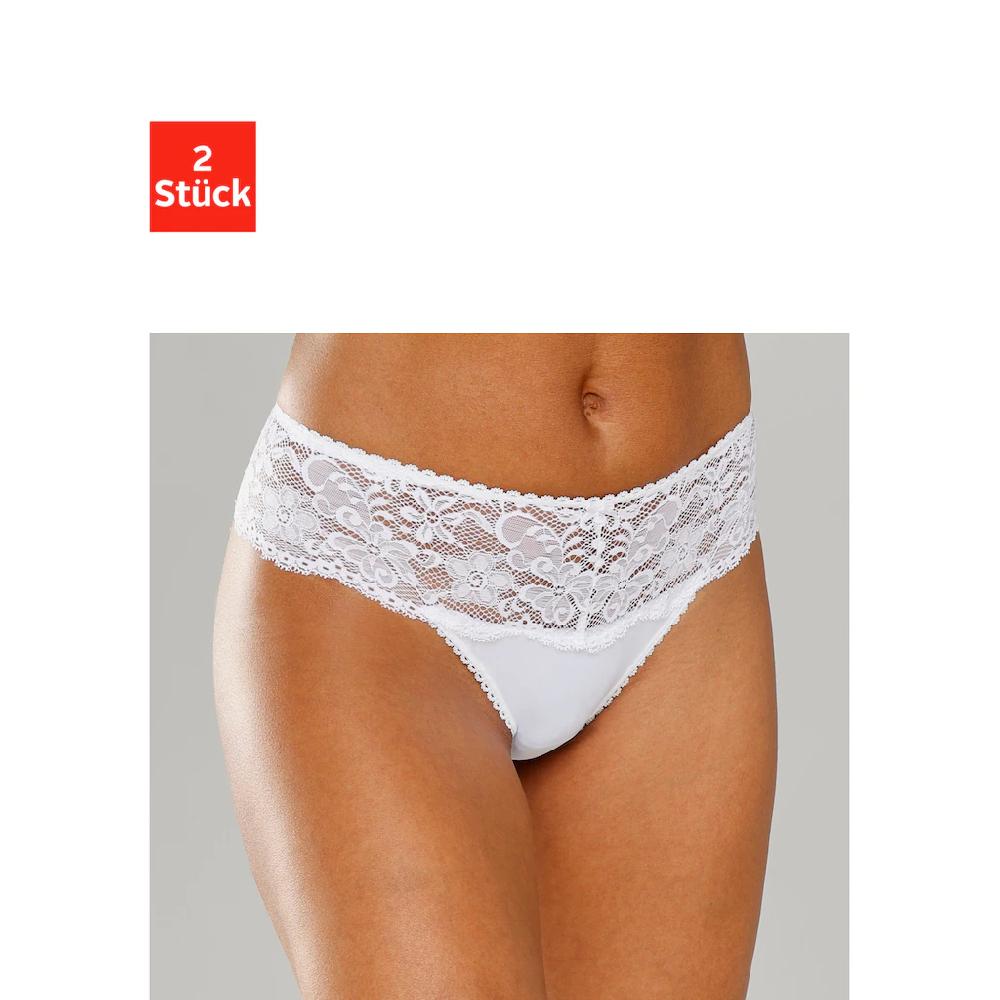 Nuance String (2 Stück) mit breitem Spitzenbund online kaufen