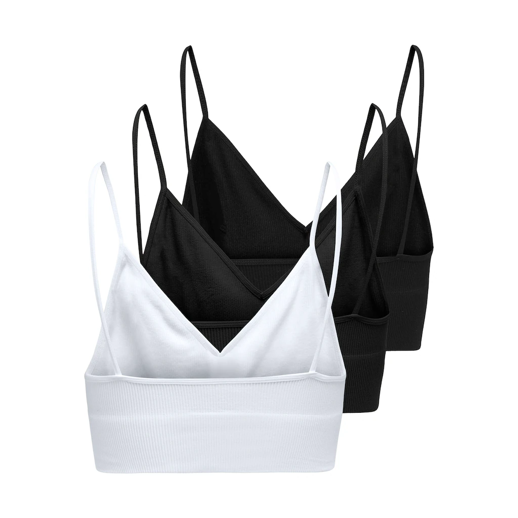 ONLY Bustier »ONLVICKY RIB S-L V-NECK 3-PACK TOP NOOS« Online Bestellen