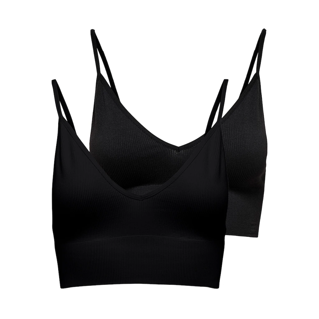 ONLY Bustier »ONLVICKY RIB S-LESS V-NECK 2-PACK TOP« online bestellen