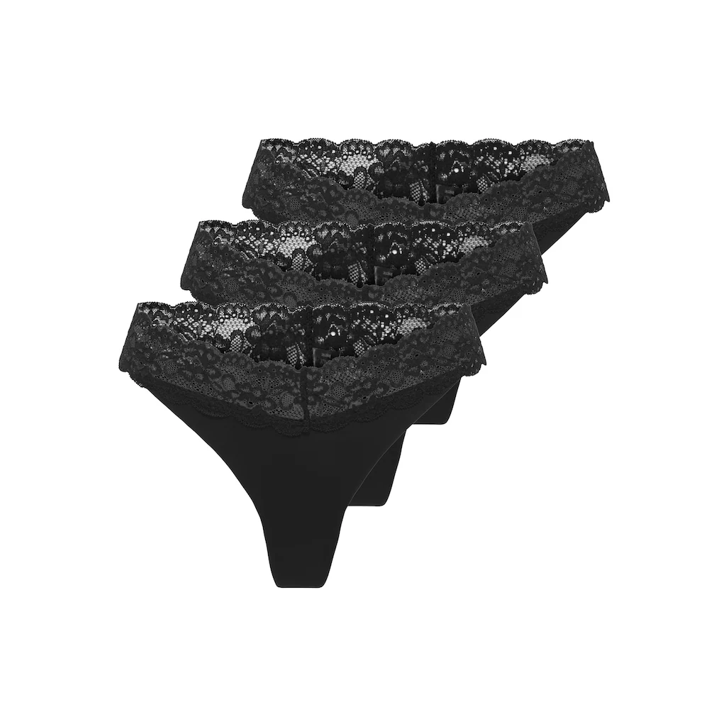 ONLY Tanga »ONLCHLOE LACE S.S THONG 3-PACK ACC« (Packung 3 St.) bestellen