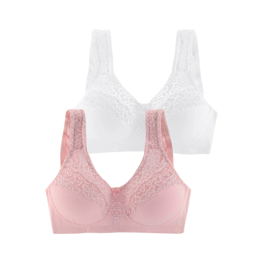 Petite Fleur Entlastungs-BH Ohne Bügel Mit Eleganter Spitze Basic Dessous ▷ Für