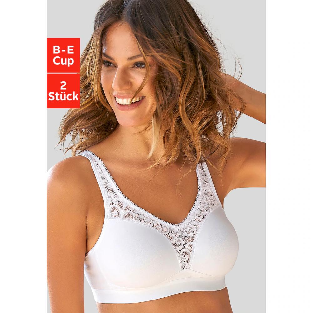 petite fleur Entlastungs-BH (Packung 2 Stück) ohne Bügel mit femininer Spitze im Doppelpack online kaufen
