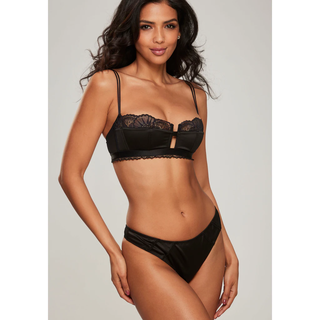 Petite Fleur Gold Balconnet-BH Aus Edlem Satin-Material Mit Hübscher Spitzenborte Reizwäsche Bestellen