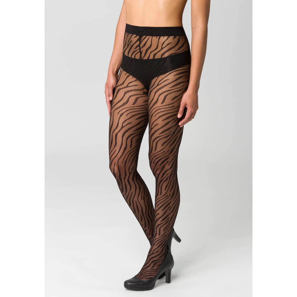 Petite Fleur Gold Feinstrumpfhose Mit Animal Print ▷ Für