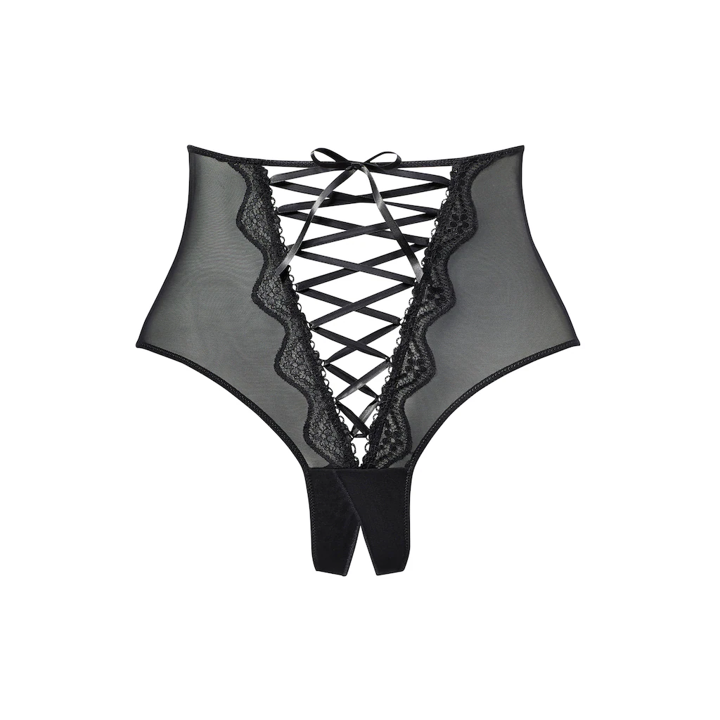 Petite Fleur Gold High-Waist-String Mit Ouvert-Öffnung