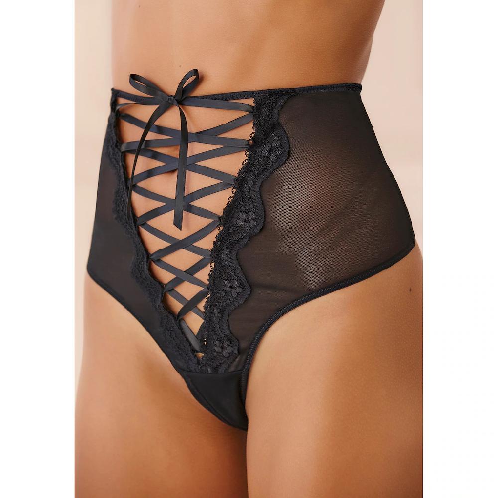 petite fleur gold High-Waist-String mit Ouvert-Öffnung