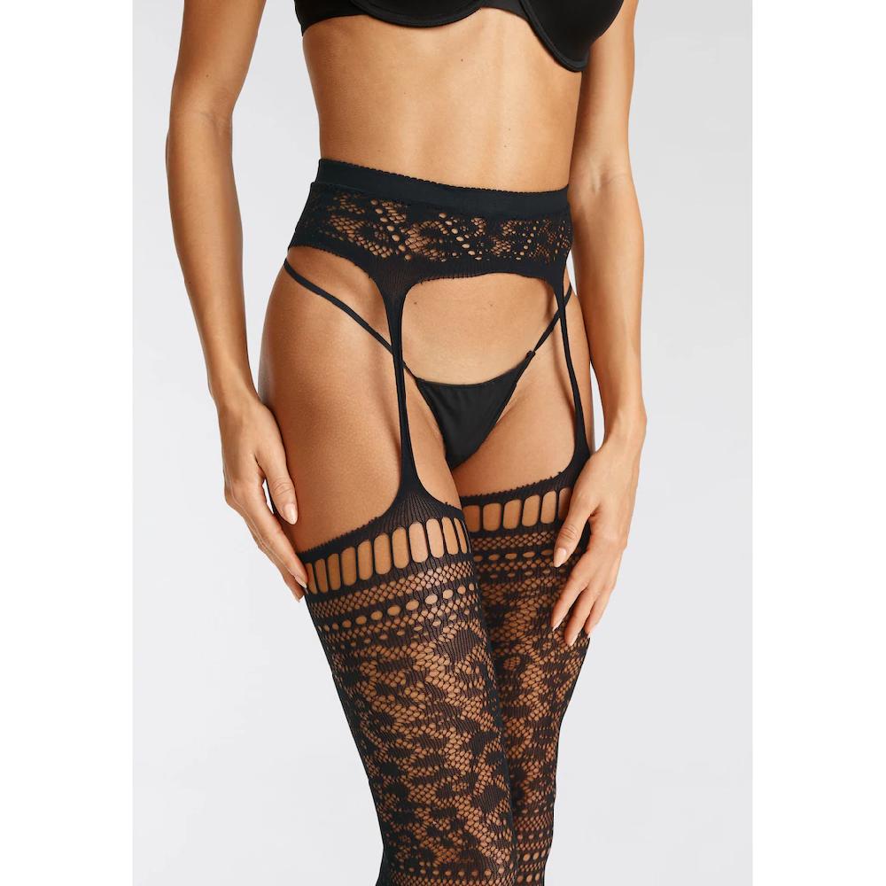 Petite Fleur Gold Ouvert Strumpfhose Mit Eingearbeitetem Strapsgürtel Kaufen