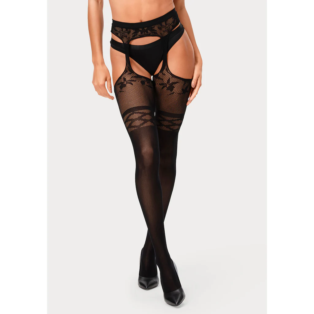 petite fleur gold Ouvert Strumpfhose mit eingearbeitetetem Strapsgürtel kaufen