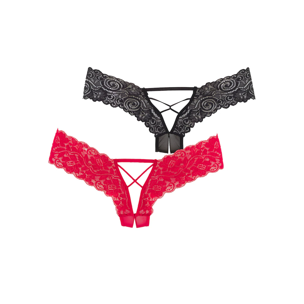 Petite Fleur Gold Panty-Ouvert (Packung 2 Stück) Im Günstigen Doppelpack Mit Edlen Schnürungen Reizwäsche Online Bestellen