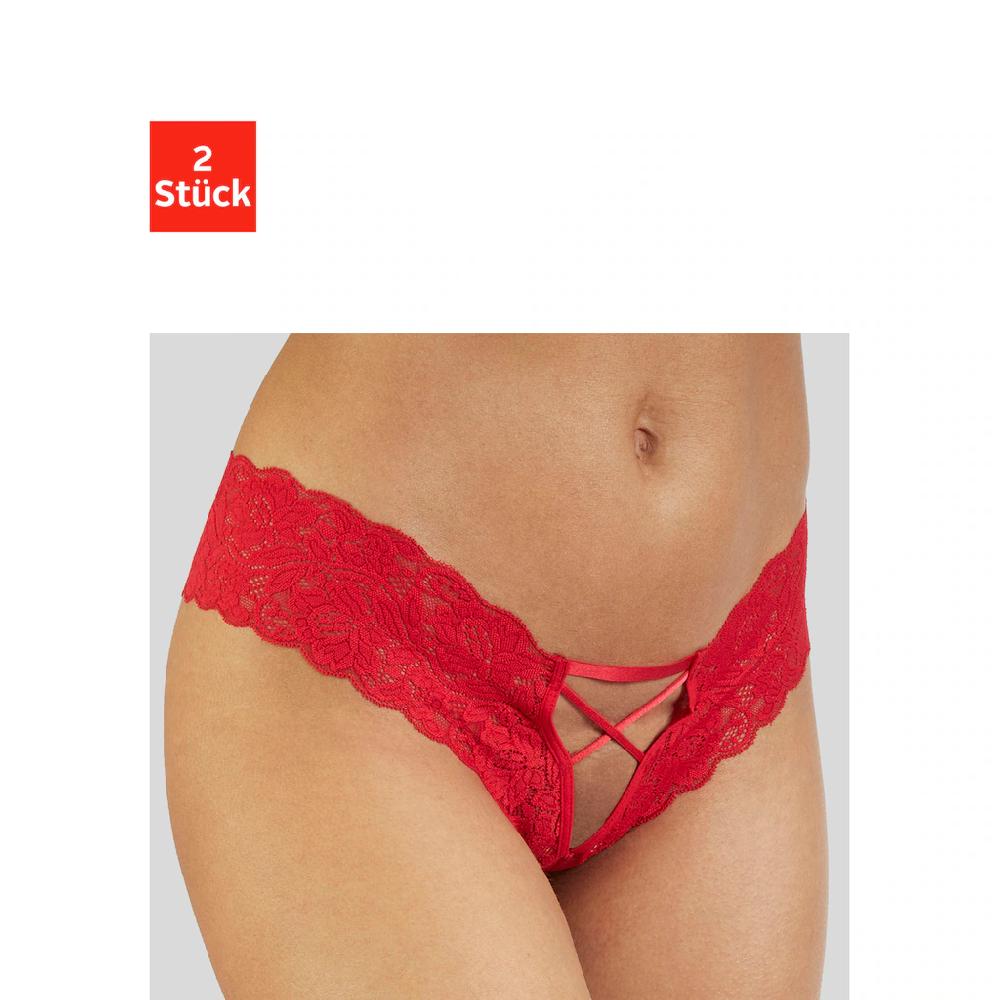 petite fleur gold Panty-Ouvert (Packung 2 Stück) im günstigen Doppelpack mit edlen Schnürungen Reizwäsche online bestellen