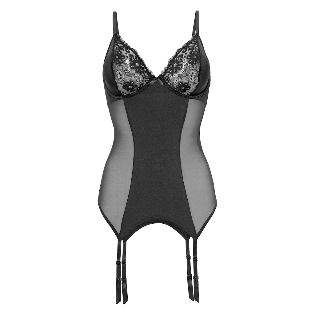 Petite Fleur Gold Set: Corsage (2 Tlg. Mit String) Mit Strapshaltern Sexy Dessous Reizwäsche ▷ Für