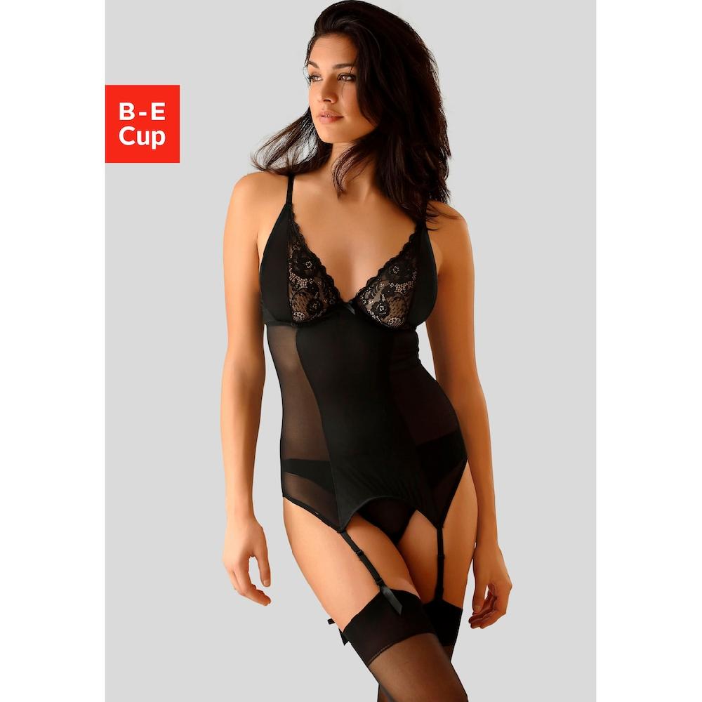 petite fleur gold Set: Corsage (2 tlg. mit String) mit Strapshaltern sexy Dessous Reizwäsche ▷ für