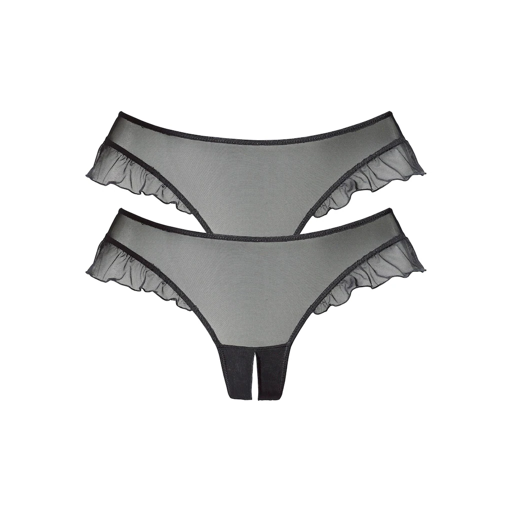 Petite Fleur Gold String-Ouvert (2 St.) Mit Romantischen Rüschen Am Beinausschnitt Bestellen