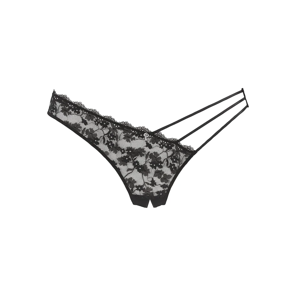 Petite Fleur Gold String-Ouvert Aus Filigraner Spitze Mit Edlen Zierbändern Reizwäsche Bestellen