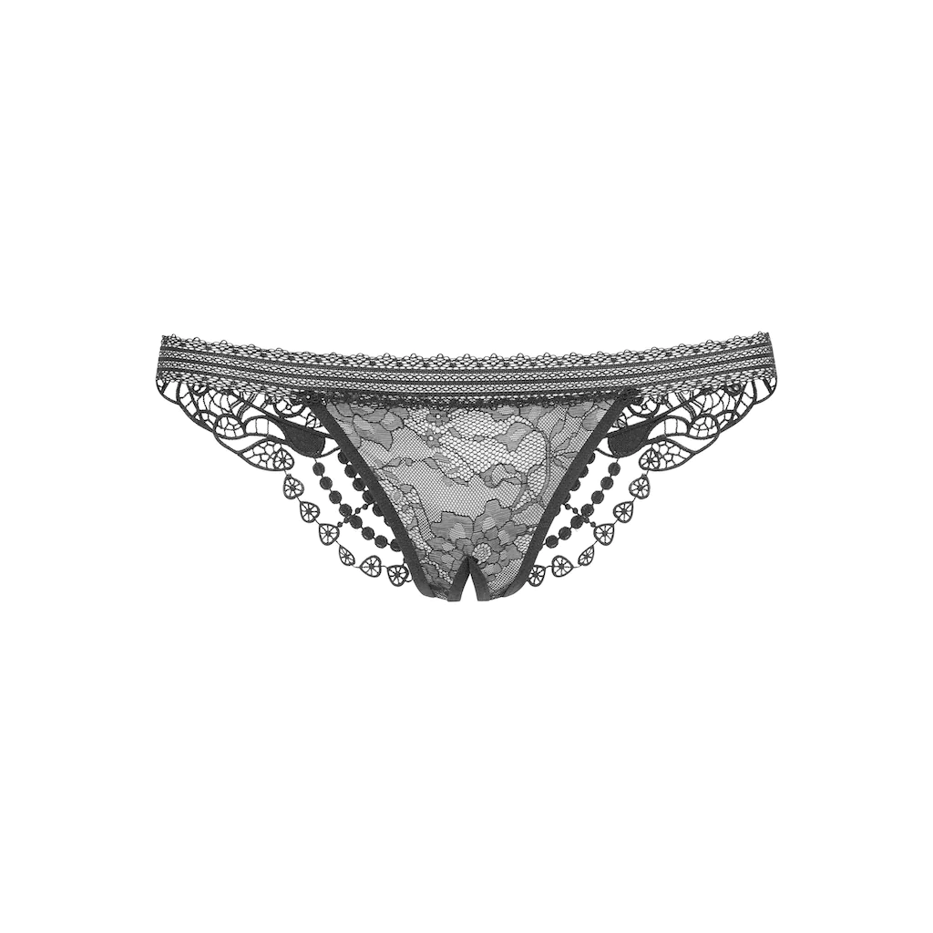 Petite Fleur Gold String-Ouvert Dessous Mit Edler Guipure Stickerei ▷ Für