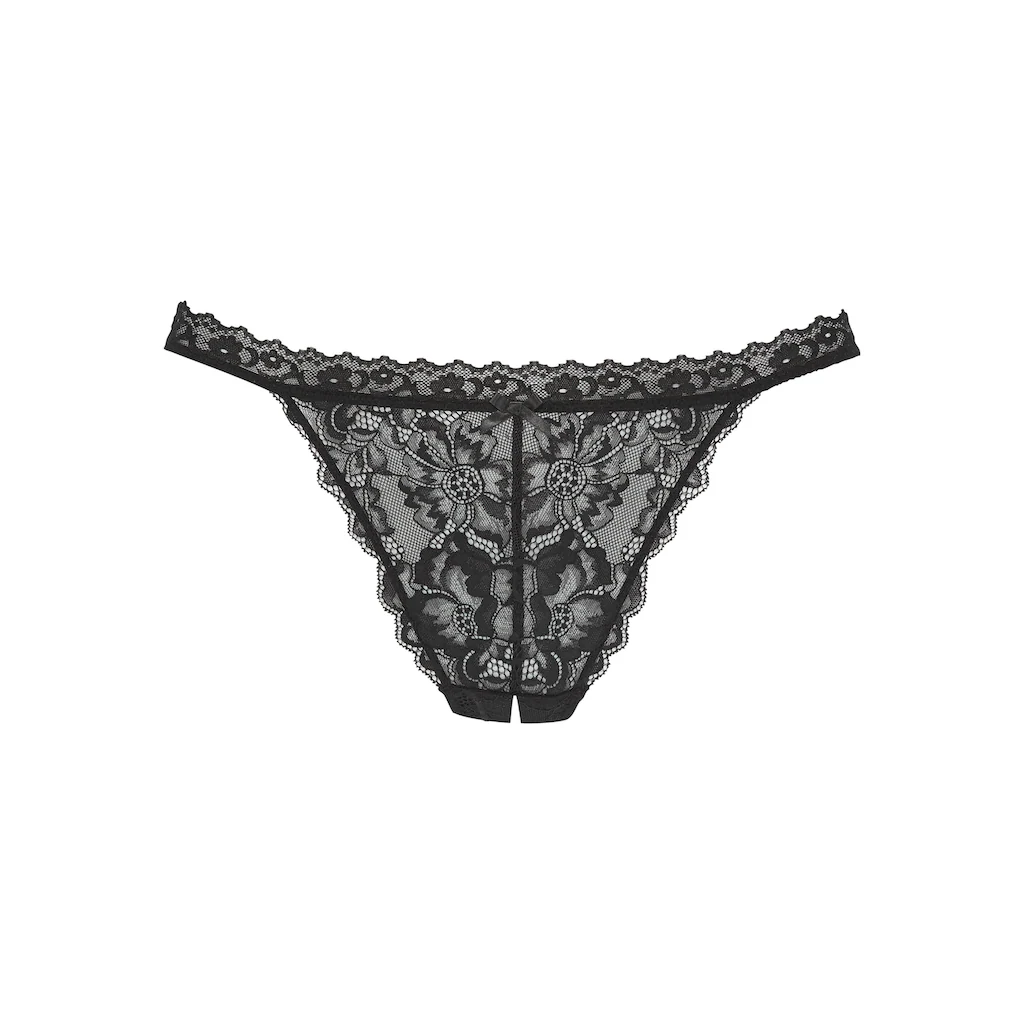 Petite Fleur Gold Tanga-Ouvert Rundherum Aus Floraler Spitze Reizwäsche Online Bestellen