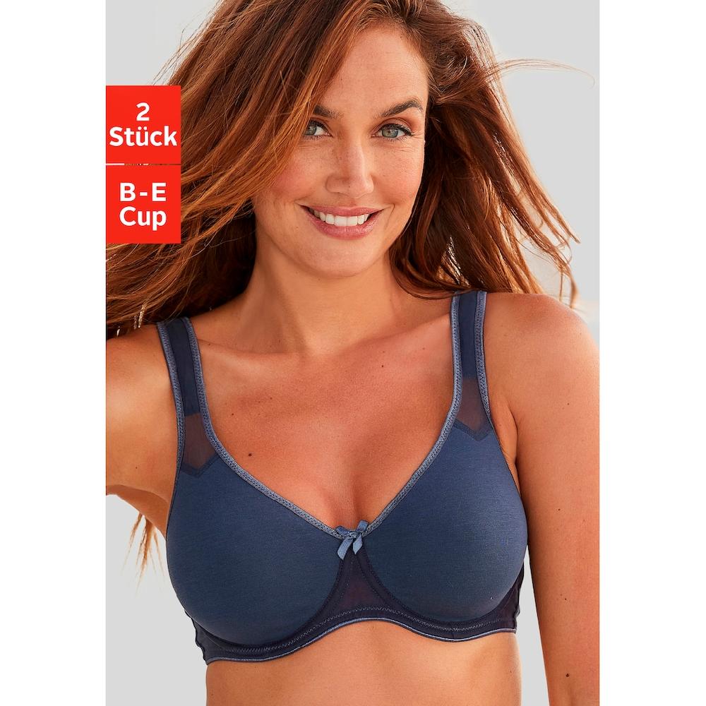 petite fleur T-Shirt-BH mit Bügel und Netzeinsätzen Basic Dessous ▷ für