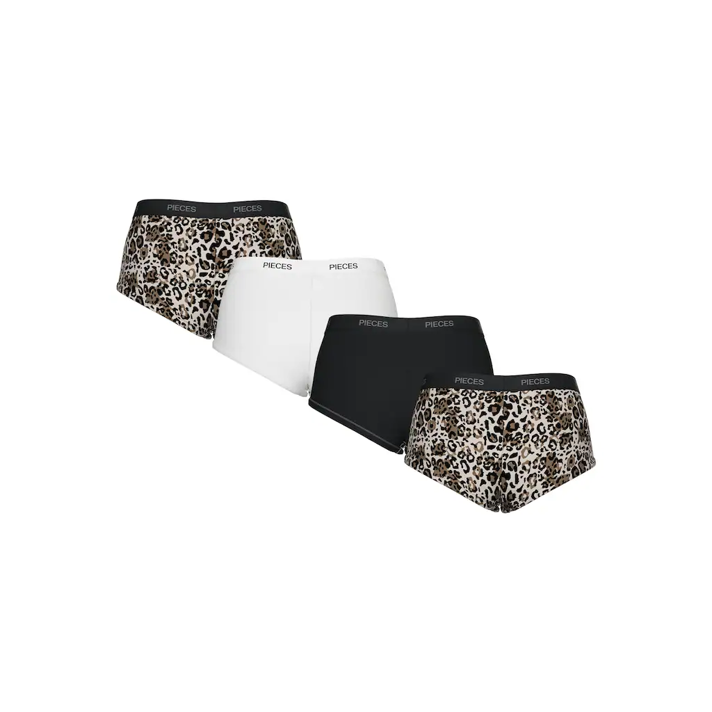 Pieces Hipster »PCLOGO LADY 4 PACK AOP/SOLID NOOS BC« (Packung 4 St.)