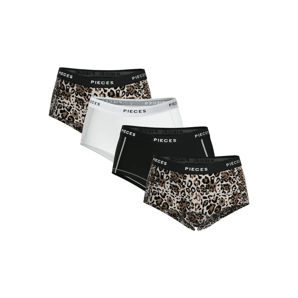 Pieces Hipster »PCLOGO LADY 4 PACK AOP/SOLID NOOS BC« (Packung 4 St.)